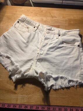 Levi's white cut off denim jeans shorts 27 w